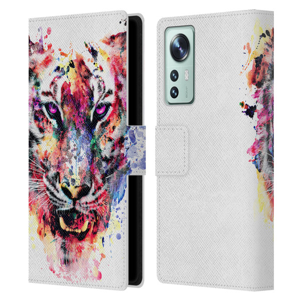 Riza Peker Animals Eye Of The Tiger Leather Book Wallet Case Cover For Xiaomi 12