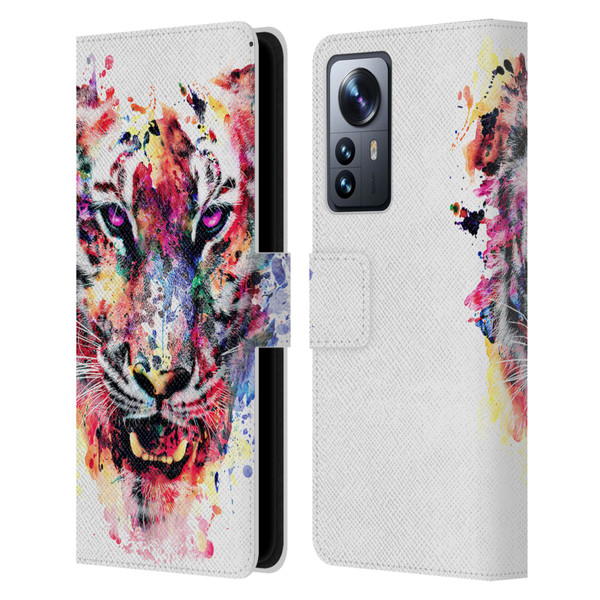 Riza Peker Animals Eye Of The Tiger Leather Book Wallet Case Cover For Xiaomi 12 Pro