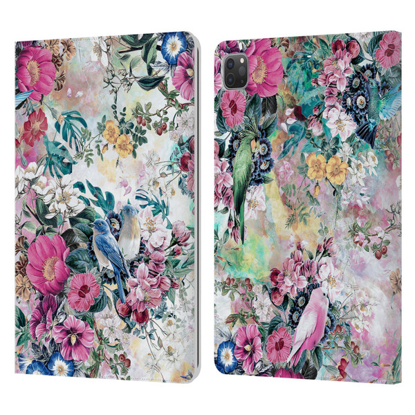 Riza Peker Florals Birds Leather Book Wallet Case Cover For Apple iPad Pro 11 2020 / 2021 / 2022