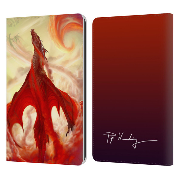 Piya Wannachaiwong Dragons Of Fire Mighty Leather Book Wallet Case Cover For Amazon Kindle Paperwhite 1 / 2 / 3