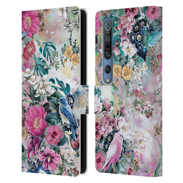 Riza Peker Florals Birds Leather Book Wallet Case Cover For Xiaomi Mi 10 5G / Mi 10 Pro 5G