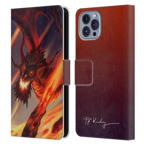 Piya Wannachaiwong Dragons Of Fire Soar Leather Book Wallet Case Cover For Apple iPhone 14