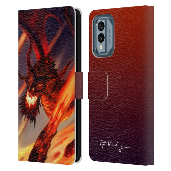 Piya Wannachaiwong Dragons Of Fire Soar Leather Book Wallet Case Cover For Nokia X30