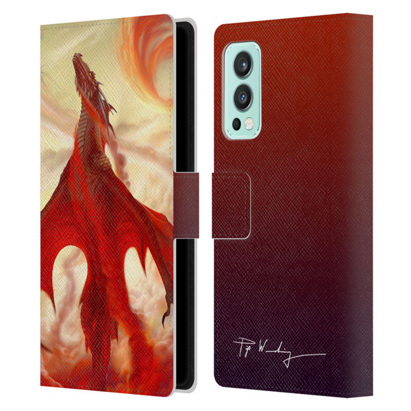 Piya Wannachaiwong Dragons Of Fire Mighty Leather Book Wallet Case Cover For OnePlus Nord 2 5G