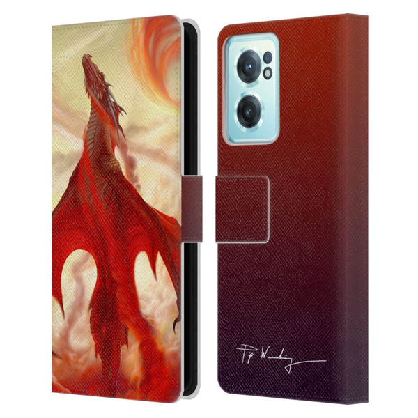 Piya Wannachaiwong Dragons Of Fire Mighty Leather Book Wallet Case Cover For OnePlus Nord CE 2 5G