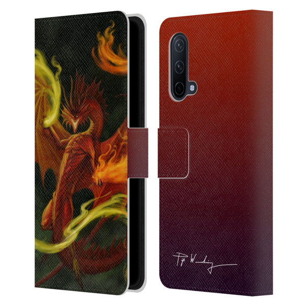 Piya Wannachaiwong Dragons Of Fire Magical Leather Book Wallet Case Cover For OnePlus Nord CE 5G