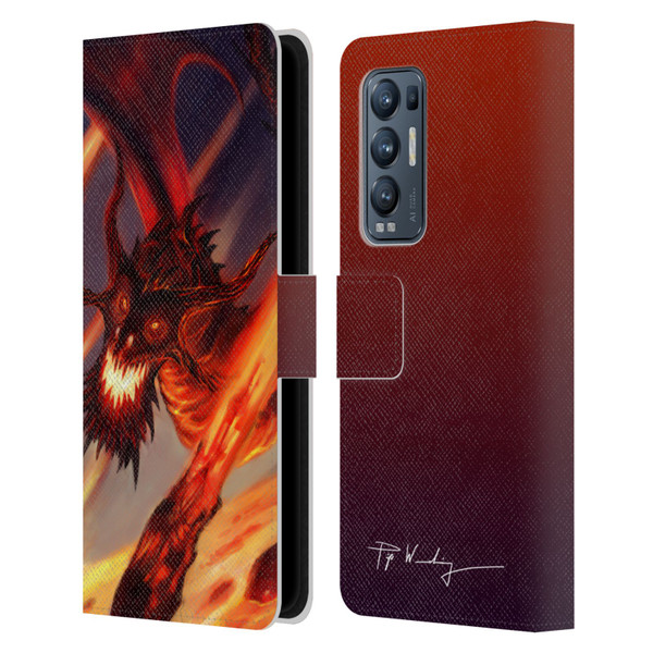 Piya Wannachaiwong Dragons Of Fire Soar Leather Book Wallet Case Cover For OPPO Find X3 Neo / Reno5 Pro+ 5G