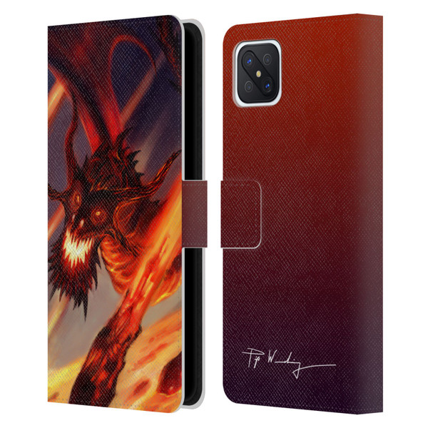 Piya Wannachaiwong Dragons Of Fire Soar Leather Book Wallet Case Cover For OPPO Reno4 Z 5G