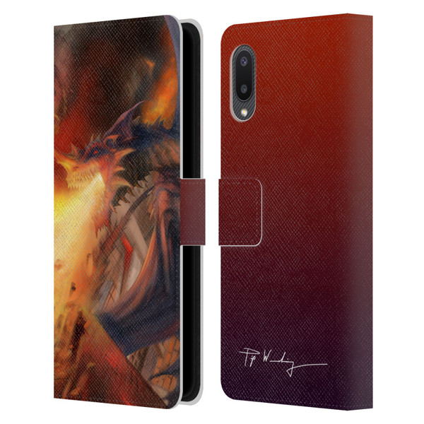 Piya Wannachaiwong Dragons Of Fire Blast Leather Book Wallet Case Cover For Samsung Galaxy A02/M02 (2021)