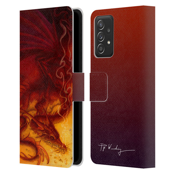 Piya Wannachaiwong Dragons Of Fire Treasure Leather Book Wallet Case Cover For Samsung Galaxy A52 / A52s / 5G (2021)