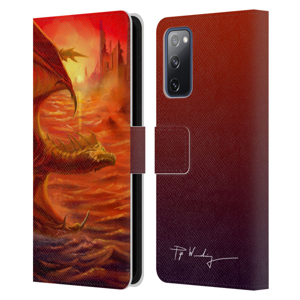 Piya Wannachaiwong Dragons Of Fire Lakeside Leather Book Wallet Case Cover For Samsung Galaxy S20 FE / 5G