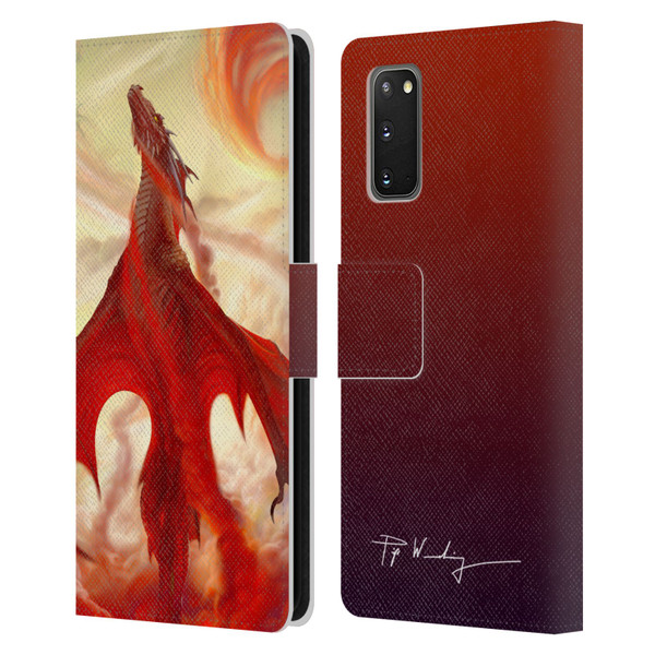 Piya Wannachaiwong Dragons Of Fire Mighty Leather Book Wallet Case Cover For Samsung Galaxy S20 / S20 5G