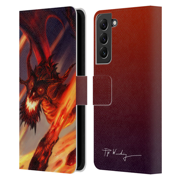 Piya Wannachaiwong Dragons Of Fire Soar Leather Book Wallet Case Cover For Samsung Galaxy S22+ 5G