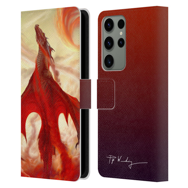 Piya Wannachaiwong Dragons Of Fire Mighty Leather Book Wallet Case Cover For Samsung Galaxy S23 Ultra 5G