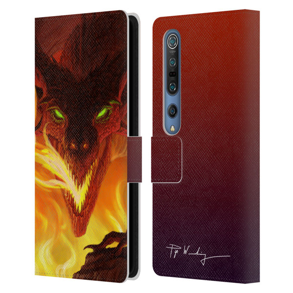 Piya Wannachaiwong Dragons Of Fire Glare Leather Book Wallet Case Cover For Xiaomi Mi 10 5G / Mi 10 Pro 5G