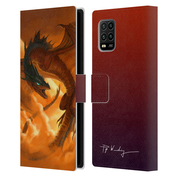 Piya Wannachaiwong Dragons Of Fire Sunrise Leather Book Wallet Case Cover For Xiaomi Mi 10 Lite 5G