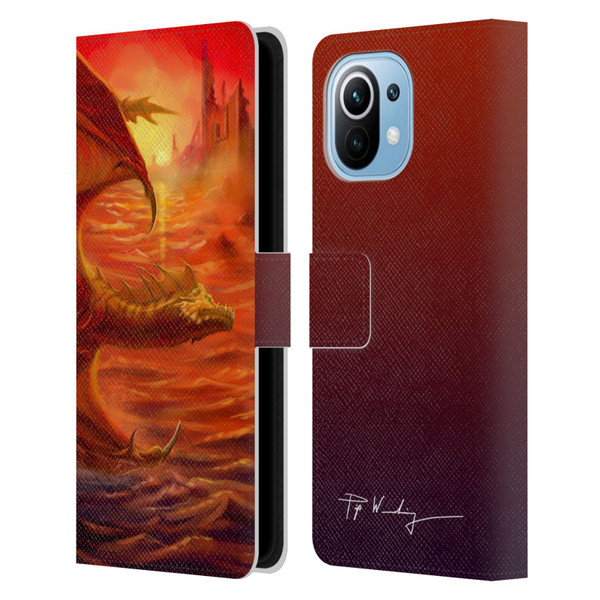 Piya Wannachaiwong Dragons Of Fire Lakeside Leather Book Wallet Case Cover For Xiaomi Mi 11