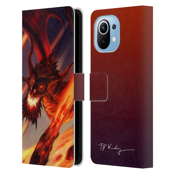 Piya Wannachaiwong Dragons Of Fire Soar Leather Book Wallet Case Cover For Xiaomi Mi 11