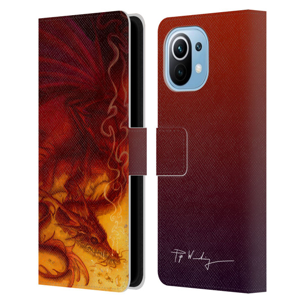 Piya Wannachaiwong Dragons Of Fire Treasure Leather Book Wallet Case Cover For Xiaomi Mi 11