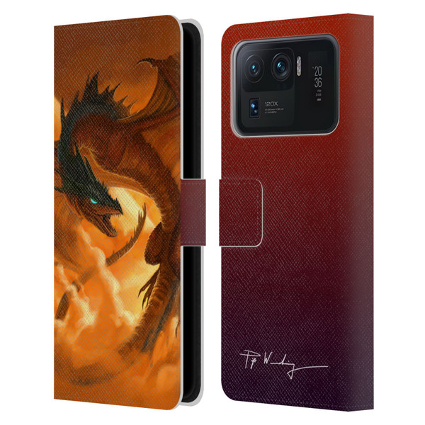 Piya Wannachaiwong Dragons Of Fire Sunrise Leather Book Wallet Case Cover For Xiaomi Mi 11 Ultra