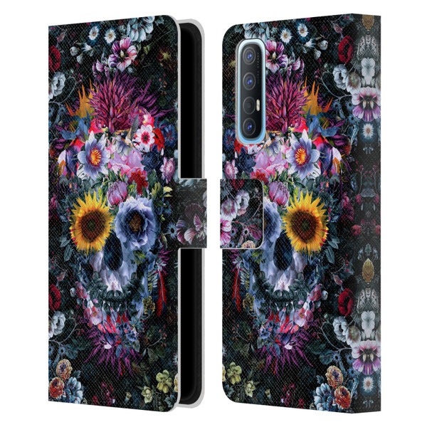 Riza Peker Skulls 9 Skull Leather Book Wallet Case Cover For OPPO Find X2 Neo 5G