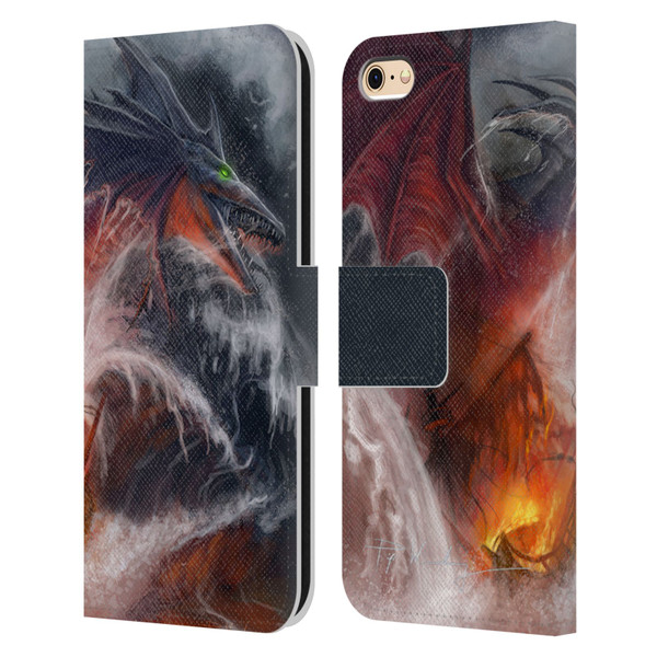 Piya Wannachaiwong Dragons Of Sea And Storms Sea Fire Dragon Leather Book Wallet Case Cover For Apple iPhone 6 / iPhone 6s