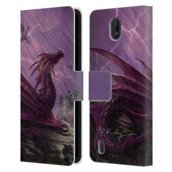 Piya Wannachaiwong Dragons Of Sea And Storms Thunderstorm Dragon Leather Book Wallet Case Cover For Nokia C01 Plus/C1 2nd Edition