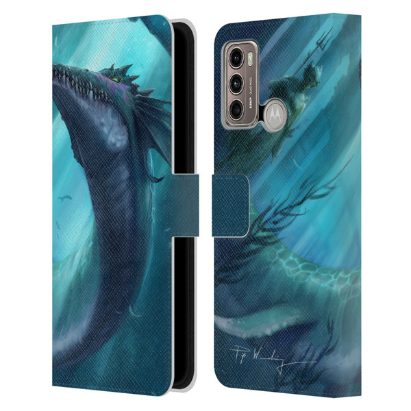 Piya Wannachaiwong Dragons Of Sea And Storms Dragon Of Atlantis Leather Book Wallet Case Cover For Motorola Moto G60 / Moto G40 Fusion