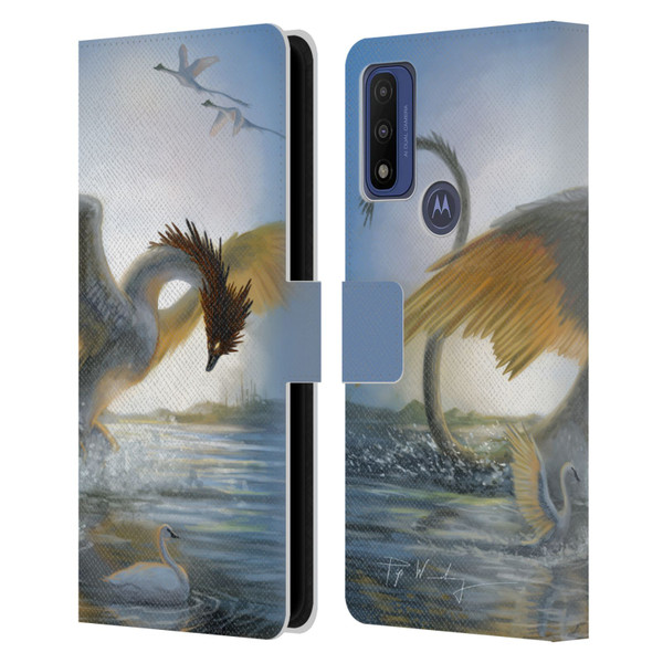 Piya Wannachaiwong Dragons Of Sea And Storms Swan Dragon Leather Book Wallet Case Cover For Motorola G Pure