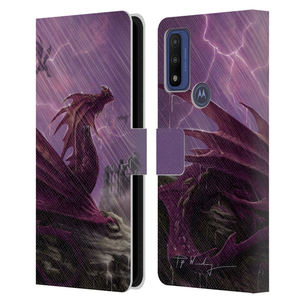 Piya Wannachaiwong Dragons Of Sea And Storms Thunderstorm Dragon Leather Book Wallet Case Cover For Motorola G Pure