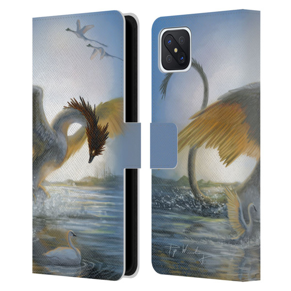 Piya Wannachaiwong Dragons Of Sea And Storms Swan Dragon Leather Book Wallet Case Cover For OPPO Reno4 Z 5G