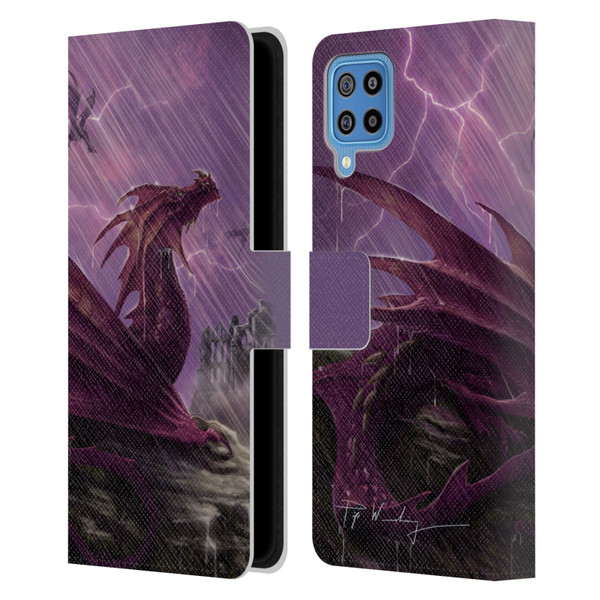 Piya Wannachaiwong Dragons Of Sea And Storms Thunderstorm Dragon Leather Book Wallet Case Cover For Samsung Galaxy F22 (2021)