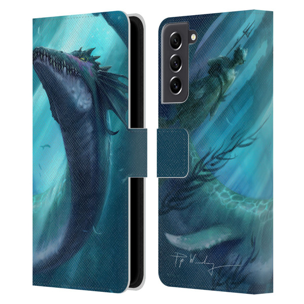 Piya Wannachaiwong Dragons Of Sea And Storms Dragon Of Atlantis Leather Book Wallet Case Cover For Samsung Galaxy S21 FE 5G