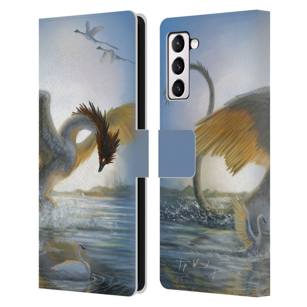 Piya Wannachaiwong Dragons Of Sea And Storms Swan Dragon Leather Book Wallet Case Cover For Samsung Galaxy S21+ 5G
