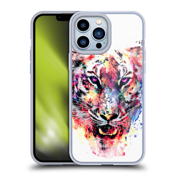 Riza Peker Animals Eye Of The Tiger Soft Gel Case for Apple iPhone 13 Pro Max
