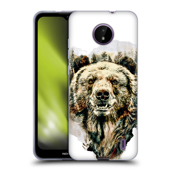 Riza Peker Animals Bear Soft Gel Case for Nokia C10 / C20