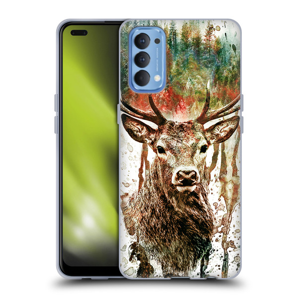Riza Peker Animals Deer Soft Gel Case for OPPO Reno 4 5G