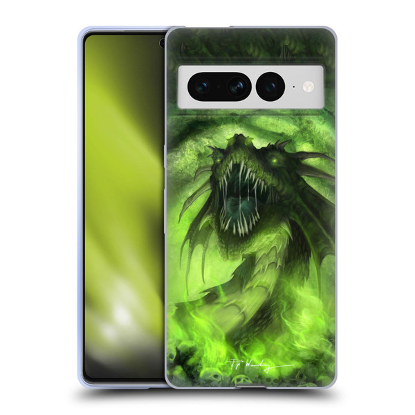 Piya Wannachaiwong Black Dragons Among Skulls Soft Gel Case for Google Pixel 7 Pro