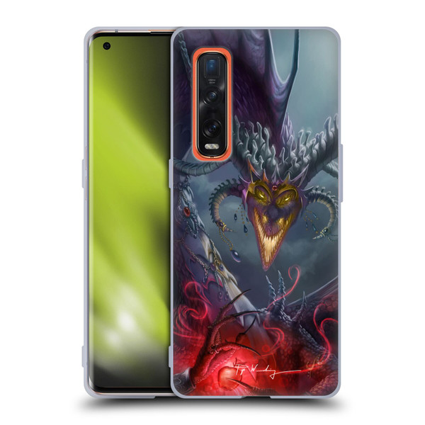 Piya Wannachaiwong Black Dragons Enchanted Soft Gel Case for OPPO Find X2 Pro 5G