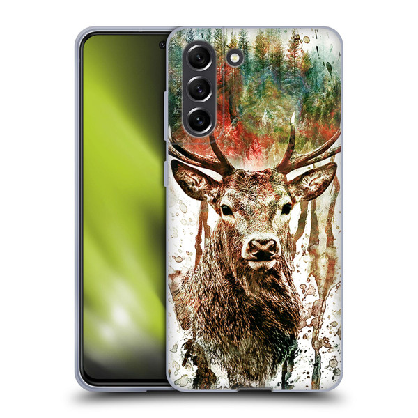 Riza Peker Animals Deer Soft Gel Case for Samsung Galaxy S21 FE 5G