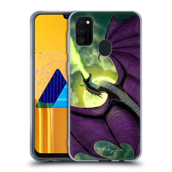 Piya Wannachaiwong Black Dragons Full Moon Soft Gel Case for Samsung Galaxy M30s (2019)/M21 (2020)