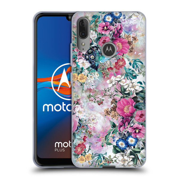 Riza Peker Florals Birds Soft Gel Case for Motorola Moto E6 Plus