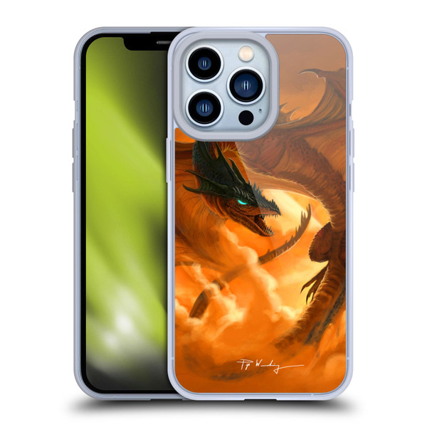 Piya Wannachaiwong Dragons Of Fire Sunrise Soft Gel Case for Apple iPhone 13 Pro