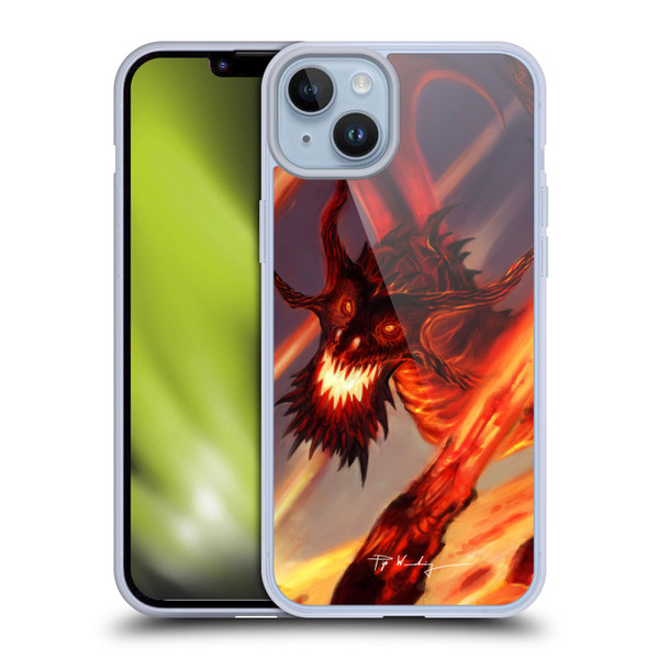 Piya Wannachaiwong Dragons Of Fire Soar Soft Gel Case for Apple iPhone 14 Plus