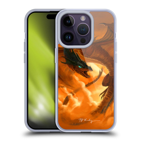 Piya Wannachaiwong Dragons Of Fire Sunrise Soft Gel Case for Apple iPhone 14 Pro