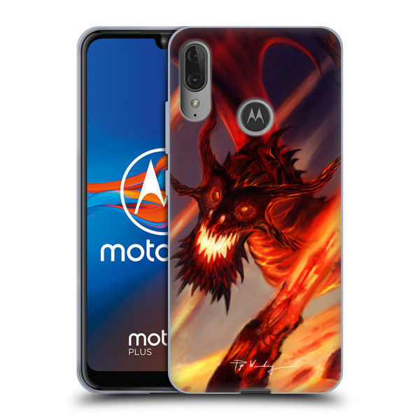 Piya Wannachaiwong Dragons Of Fire Soar Soft Gel Case for Motorola Moto E6 Plus