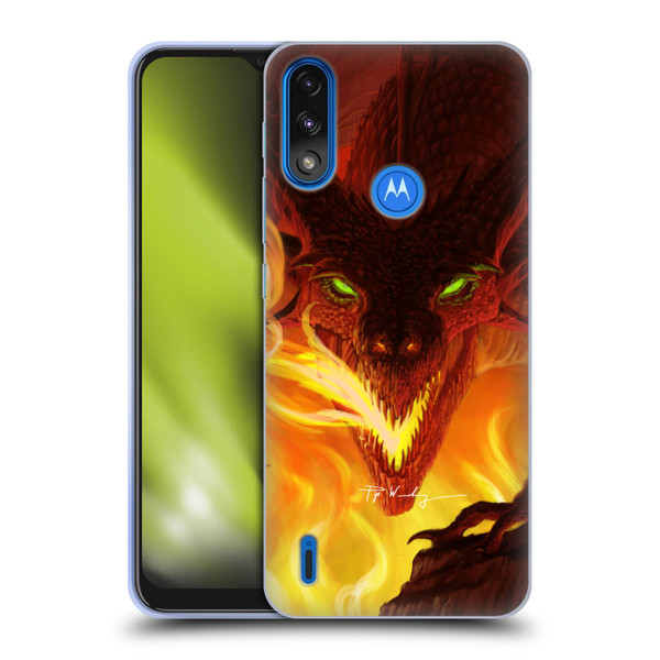 Piya Wannachaiwong Dragons Of Fire Glare Soft Gel Case for Motorola Moto E7 Power / Moto E7i Power