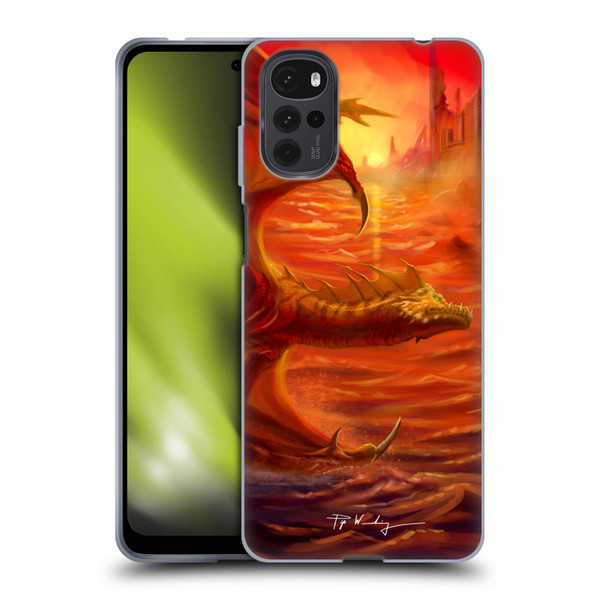 Piya Wannachaiwong Dragons Of Fire Lakeside Soft Gel Case for Motorola Moto G22