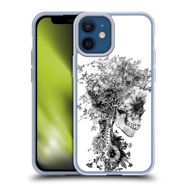 Riza Peker Skulls 6 Black And White Soft Gel Case for Apple iPhone 12 Mini