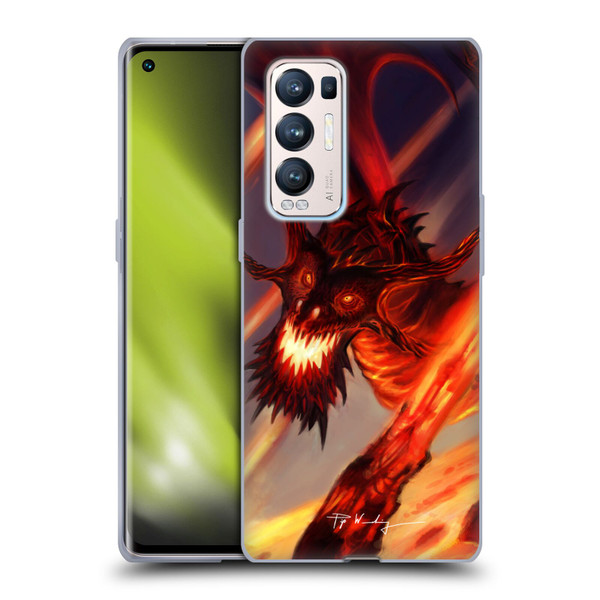 Piya Wannachaiwong Dragons Of Fire Soar Soft Gel Case for OPPO Find X3 Neo / Reno5 Pro+ 5G